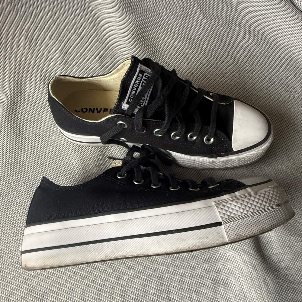Converse Black and White Platform Sneakers
